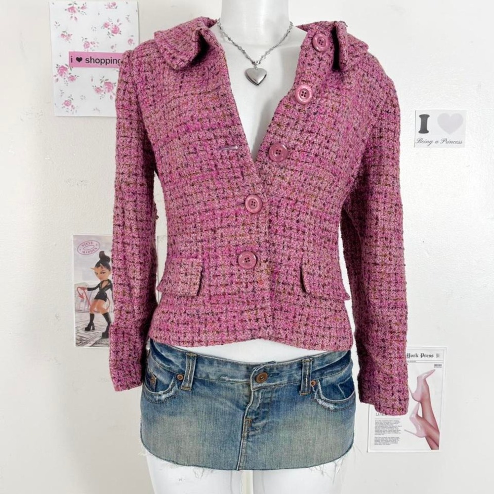 Talbots Pink Tweed Blazer Jacket